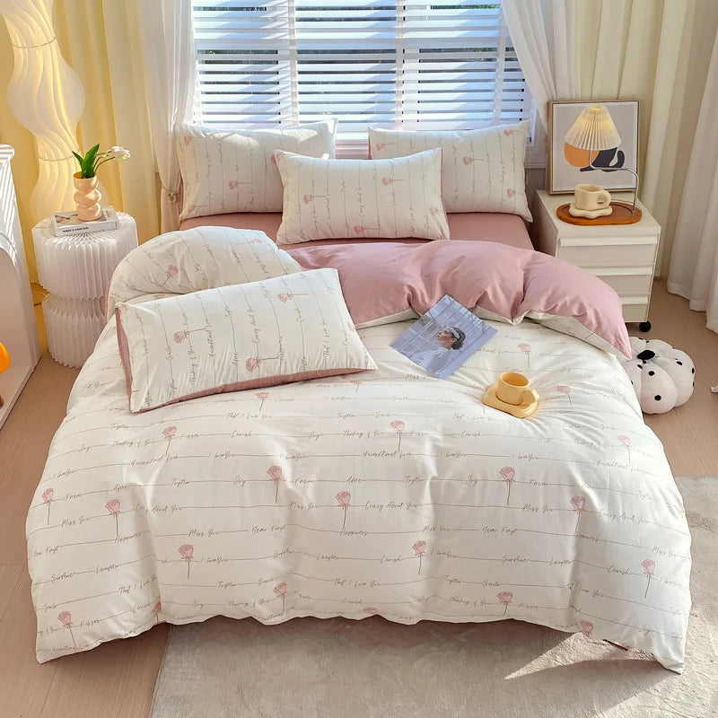 DecorBites™ Cotton Single Duvet Cover - Skin Friendly Quilt Cover for Single King Bed