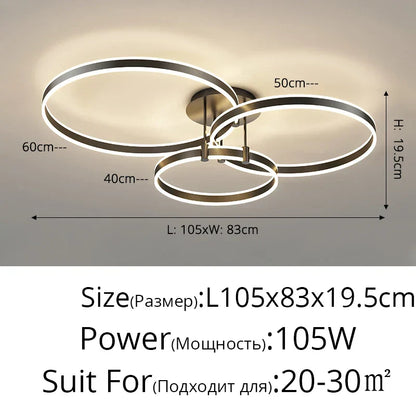 DecorBites™ LED Acrylic Chandeliers Up/Down Lights Lusters for Living Room Bedroom Home Decor