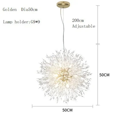 DecorBites™ Dandelion Chandelier LED Pendant Lamp for Dining Room, Bedroom, Shops