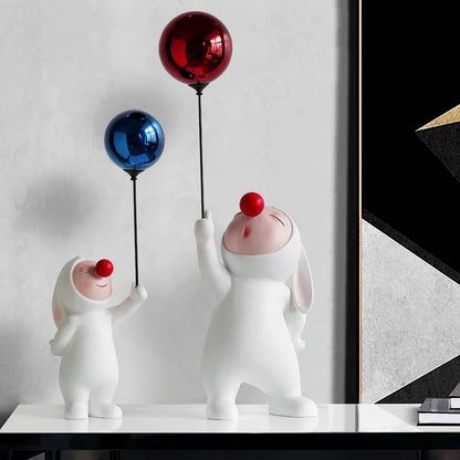 DecorBites™ Balloon Rabbit Resin Ornaments, Cute Desk Figurines, Bookshelf Sculpture Craft