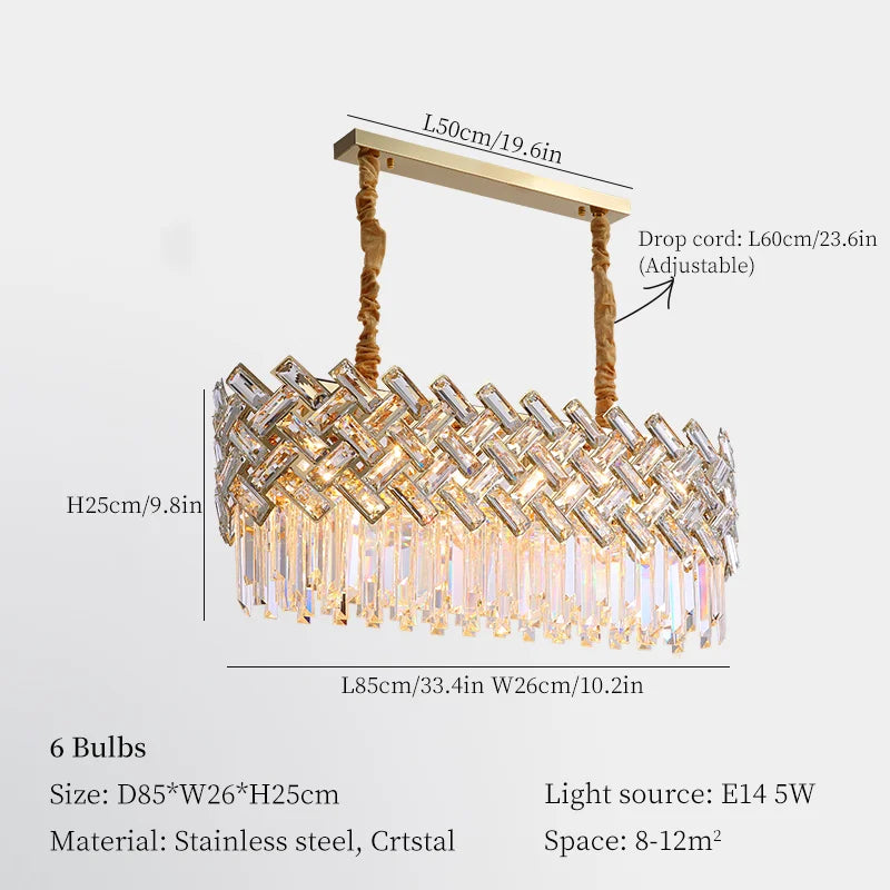 DecorBites™ Crystal Chandelier Pendant Lights, Modern Luxury Ceiling Lamp for Home Decoration