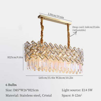 DecorBites™ Crystal Chandelier Pendant Lights, Modern Luxury Ceiling Lamp for Home Decoration
