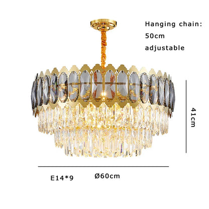 DecorBites™ Crystal Ceiling Chandelier for Modern Living Room Decor
