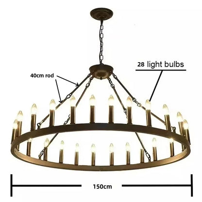 DecorBites™ Black Metal LED Pendant Chandelier for Living Room and Stairs