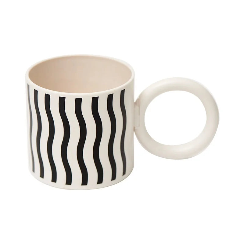 DecorBites™ Korean Style Fatty Mug Splash Ink Plastic Cup Couple Coffee Tea Drinkware