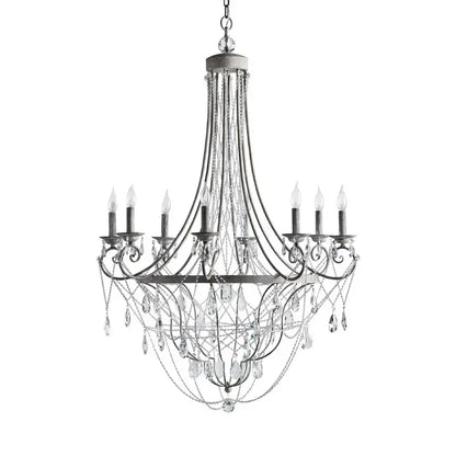 DecorBites™ Iron Art Crystal Candle Pendant Light for Home & Hospitality Decor
