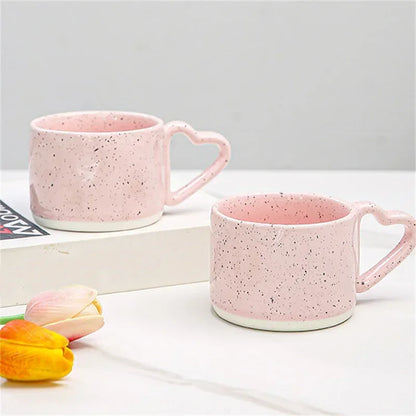 DecorBites™ Love Handle Ceramic Cup | Breakfast Tea Coffee Mug | Office Valentine's Day Gift