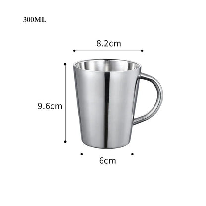 DecorBites™ Double-Layer Stainless Steel Thermal Mug with Handle for Coffee and Beer