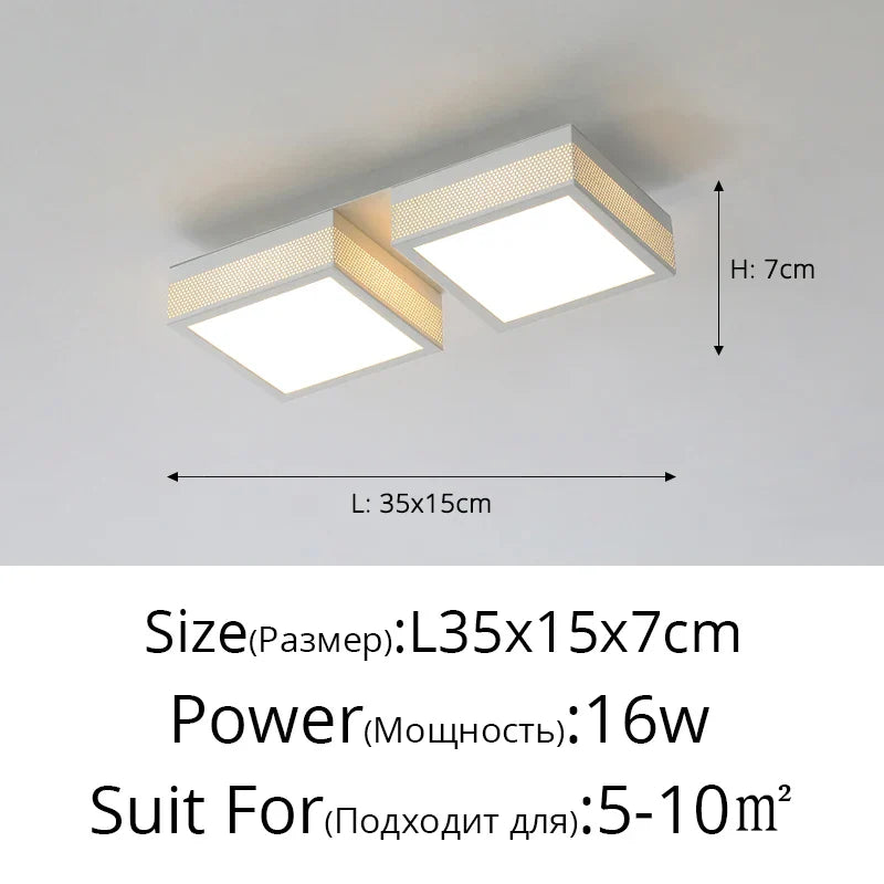 DecorBites™ Black White LED Ceiling Lights Modern Minimalist Bedroom Study Lighting Fixtures