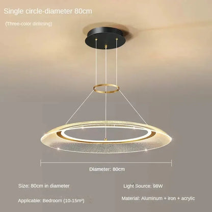 DecorBites™ LED Ring Chandelier: Luxury Living Room Lighting Fixture
