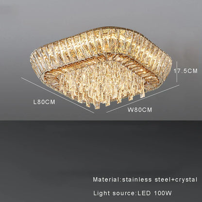 DecorBites™ Amber Crystal LED Ceiling Light for Luxurious Home Decor