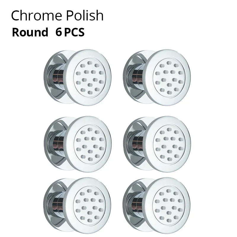 DecorBites™ Brass Body Round Shower SPA Jets for Luxurious Bathroom Massage Experience