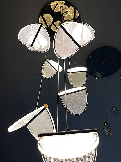 DecorBites™ Acrylic Blade Stair Chandelier for Modern Atmosphere in Cafe, Restaurant, and Villa