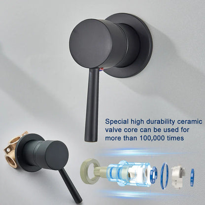 DecorBites™ Black Wall Mounted Basin Faucet with Single Handle Hot Cold Water Mixer Tap