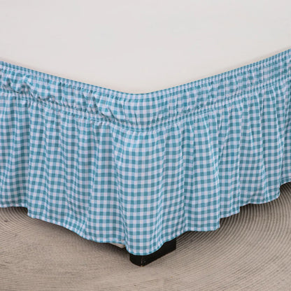 DecorBites™ Elastic Band Diamond Lattice Ruffled Bed Skirt for Queen Size Mattress