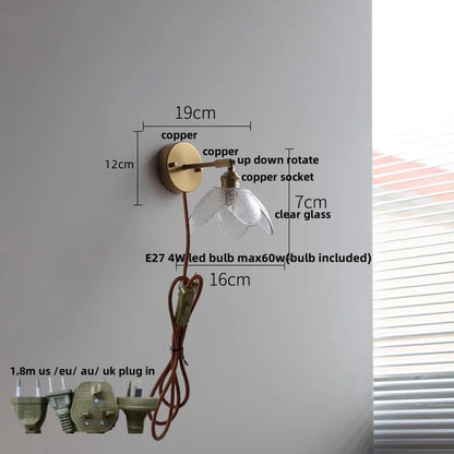 DecorBites™ Green Glass LED Wall Sconce, Modern Nordic Rotate Copper Stair Light