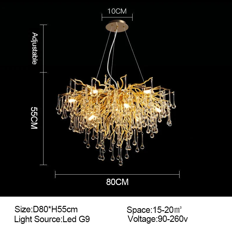 ™ Gold Crystal Ceiling Chandelier for Elegant Home Lighting
