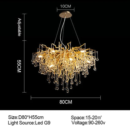 ™ Gold Crystal Ceiling Chandelier for Elegant Home Lighting