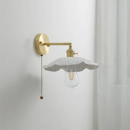 DecorBites™ Ceramic Copper LED Wall Light with Pull Chain Switch for Modern Nordic Home Decor