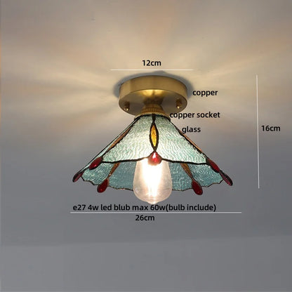 DecorBites™ Amber Glass LED Ceiling Lights Modern Nordic Kitchen Living Room Lighting