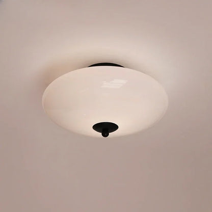 DecorBites™ Cream White Glass Ceiling Lamp | LED Bauhaus Dining Room Decor