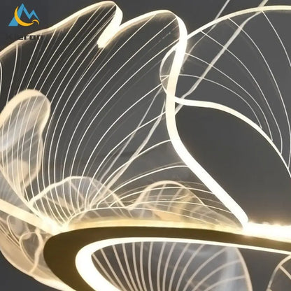 DecorBites™ Lotus Leaf Acrylic LED Chandelier Pendant Light for Dining Room, Bedroom, Living Room