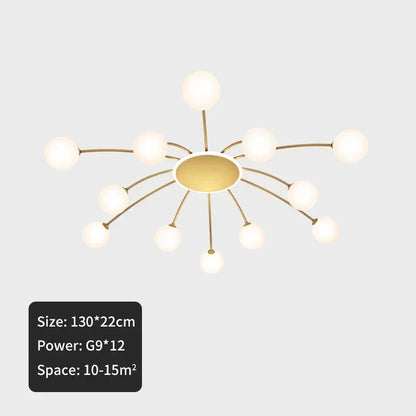 DecorBites™ Ball Glass Ceiling Light in Gold for Living Room, Dining, Bedroom by DecorBites™