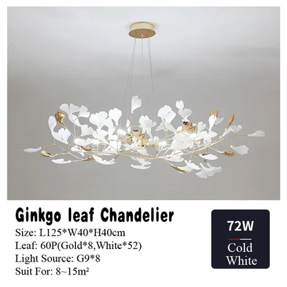 DecorBites™ Ginkgo Leaf Chandelier LED Pendant Light for Living Dining Bedroom