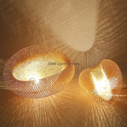 DecorBites™ Bamboo Wave Shade Pendant Lamp for Indoor Lighting