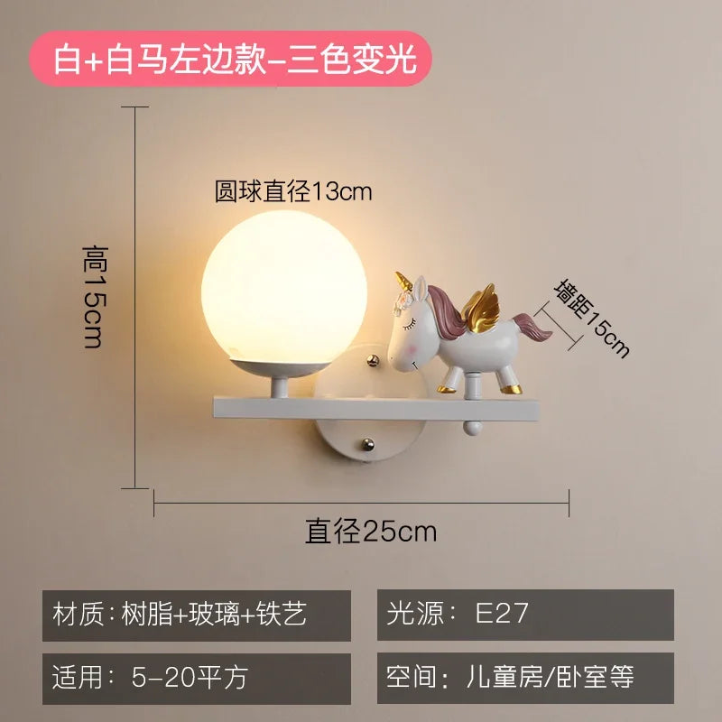 DecorBites™ Children's Room Bedside Lamp: Creative Cartoon Eye Protection Led Wall Art Sconce
