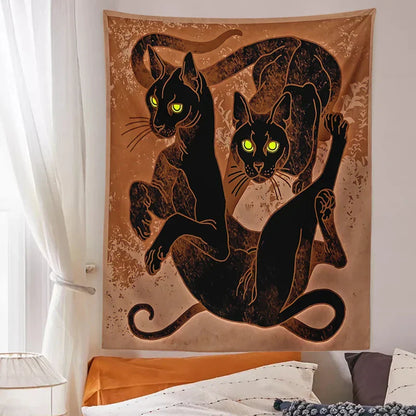 DecorBites™ Cat Witchcraft Tapestry Baphomet Aesthetic Room Decor Hippie Boho Home Mattress