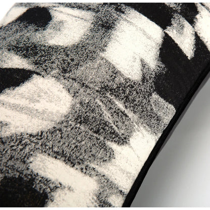 DecorBites™ Abstract Monochrome Jacquard Lumbar Pillow Cover for Chic Studio & Home Decor
