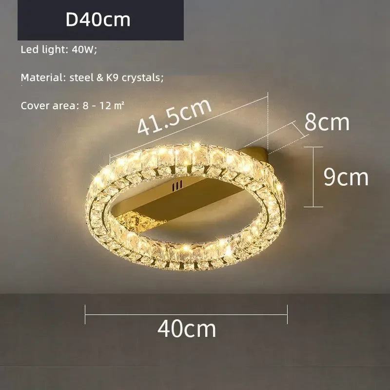 DecorBites™ Crystal Ceiling Lights: Modern Luxury Dimmable LED Chandelier for Living Room