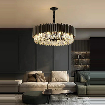 DecorBites™ Gold Crystal Water Droplet Pendant Light - Black Suspension Lamp