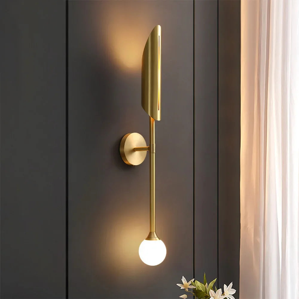 DecorBites™ Gold LED Copper Wall Lamp Sconce for Living Dining Bedroom