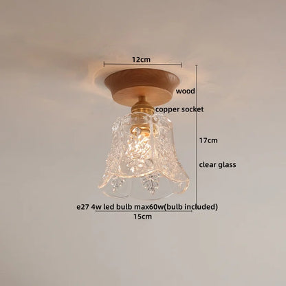 DecorBites™ Amber Glass LED Ceiling Lights Modern Decoration for Home Porch Restaurant