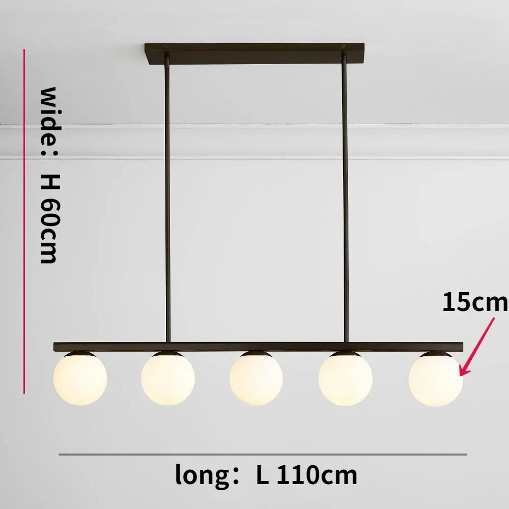 DecorBites™ Glass Ball Chandelier LED Hanging Lamp Modern Nordic Style Pendant Light