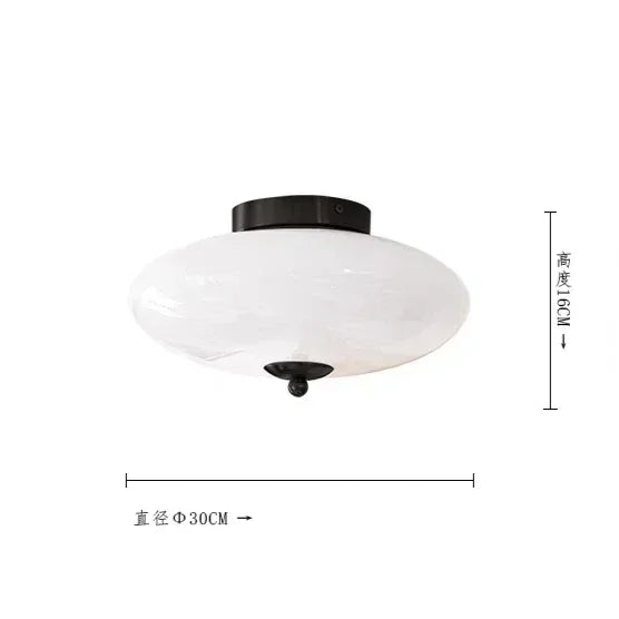 DecorBites™ Bauhaus Cream White Glass Ceiling Lamp LED Light