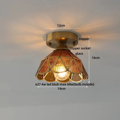 DecorBites™ Butterfly Glass LED Ceiling Light - Copper Socket, Creative Bedroom Decor