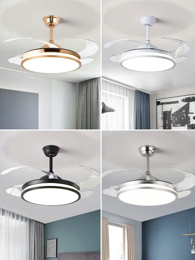 ™ LED Fan Lamp: Modern Invisible Ceiling Chandelier for Living Room, Bedroom & Dining Room