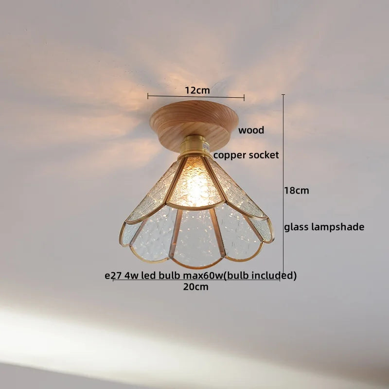 DecorBites™ Amber Glass LED Ceiling Lights Modern Decoration for Home Porch Restaurant