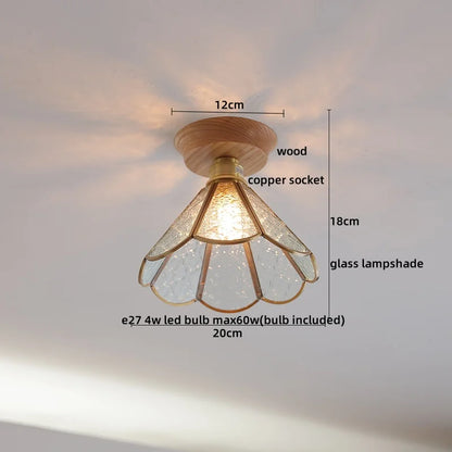 DecorBites™ Amber Glass LED Ceiling Lights Modern Decoration for Home Porch Restaurant