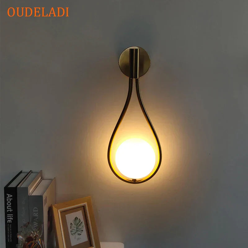 DecorBites™ Brass Glass Ball Wall Light Minimalist Living Room Decor Lighting Fixtures