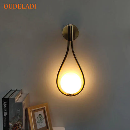 DecorBites™ Brass Glass Ball Wall Light Minimalist Living Room Decor Lighting Fixtures