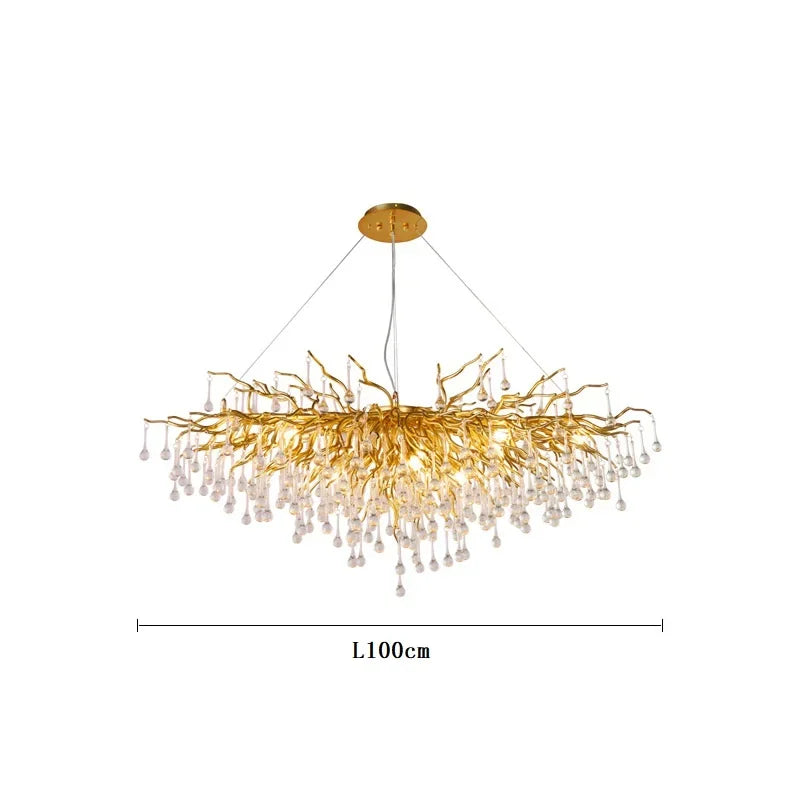 DecorBites™ Crystal LED Chandelier: Elegant Modern Luxury Ceiling Lighting for Living Room Decor
