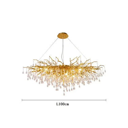DecorBites™ Crystal Water Drop LED Chandelier for Luxurious Living Room Decor.