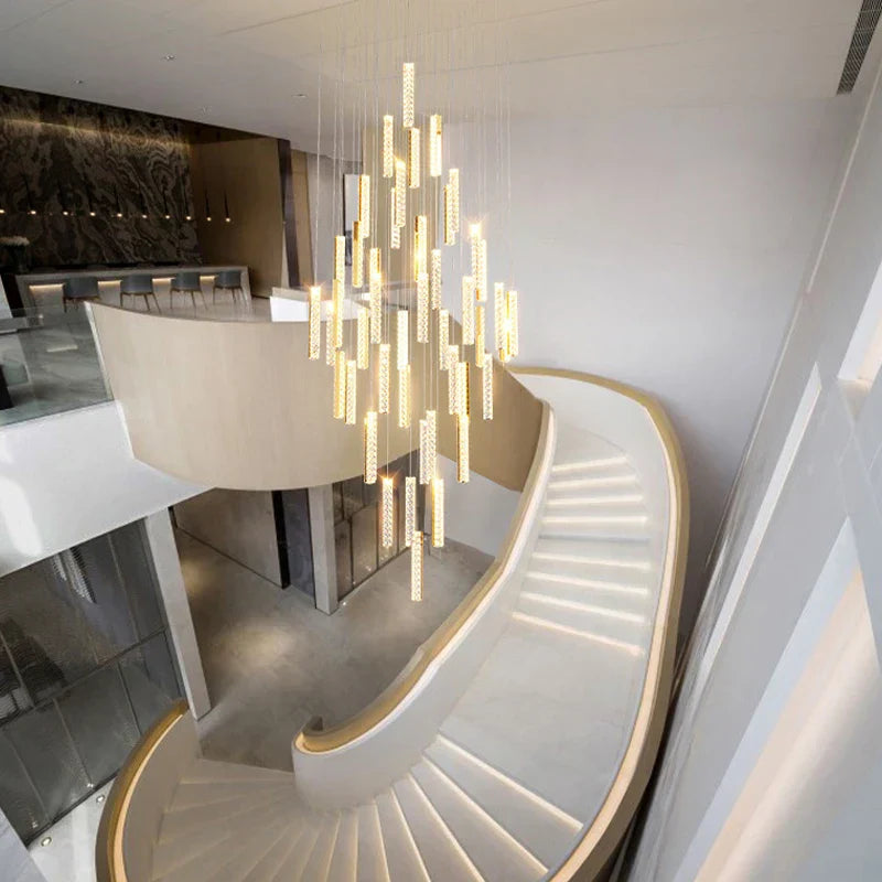 DecorBites™ Large Crystal Luxury Chandelier for Living Room Dining Hall Stair Suspension