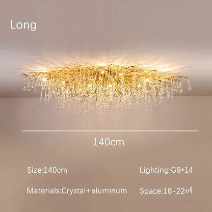 DecorBites™ Crystal Dendritic Chandelier: Modern Luxe for Living Room, Dining Room, Bedroom, Hotel Lobby