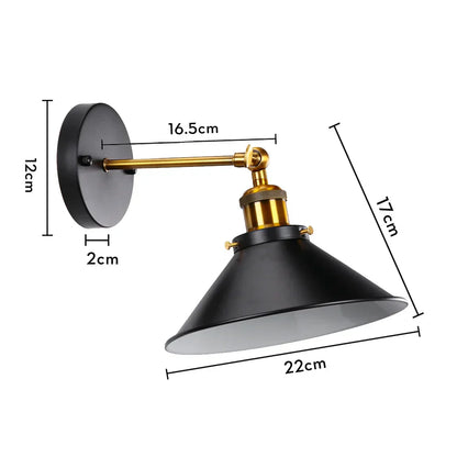 DecorBites™ Industrial Retro Loft Wall Sconce E27 Bedside Lights Fixtures for Living Room