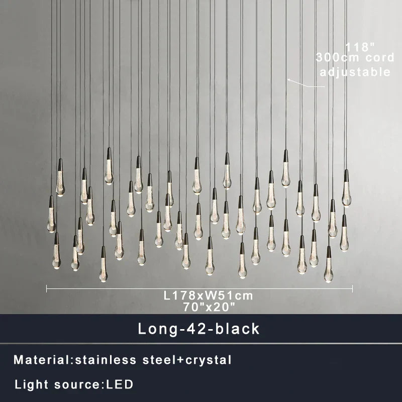 DecorBites™ Crystal Ceiling Pendant Lights for Dining Room, Luxury Designer Foyer Decor Lighting